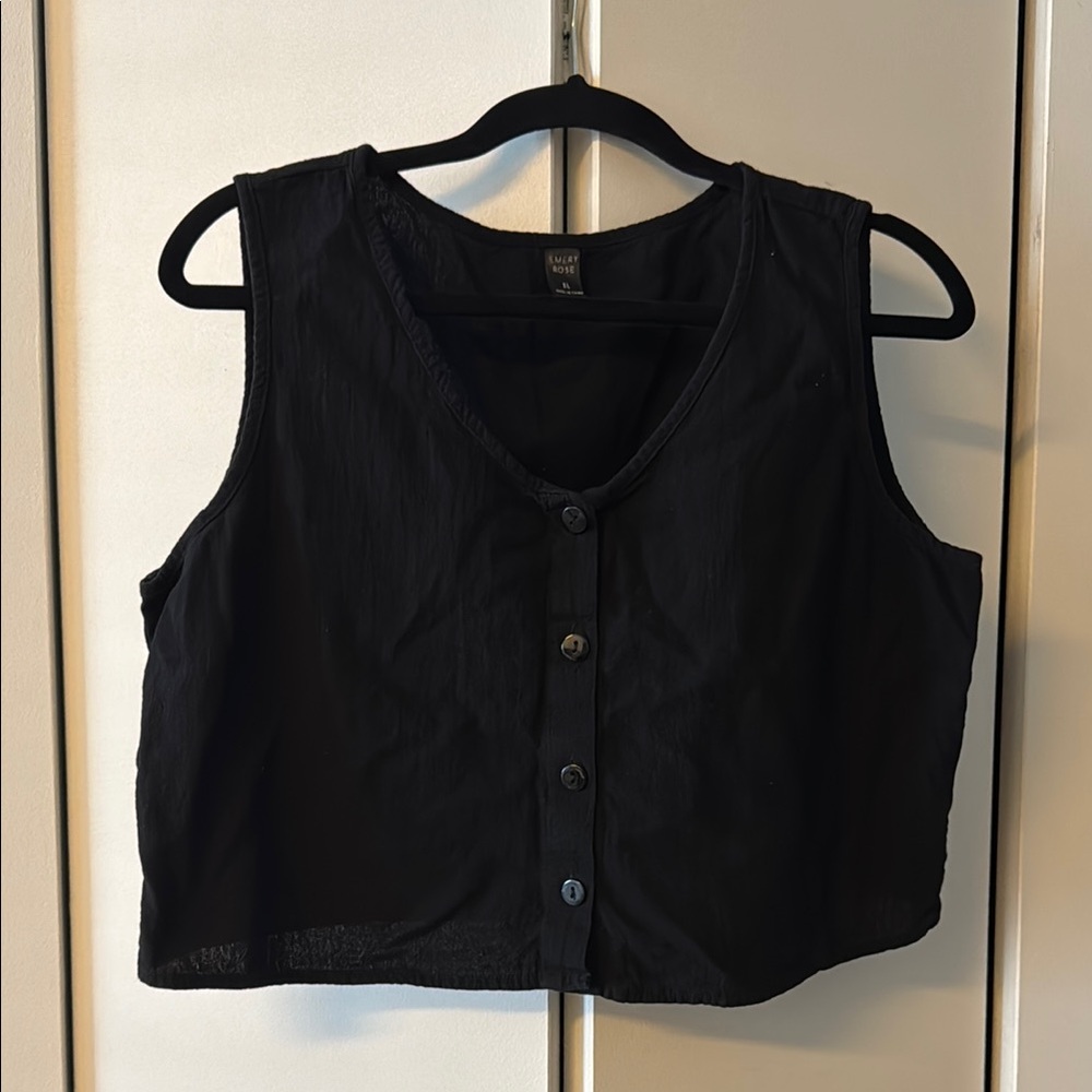 Black Sleeveless Crop Tank Top